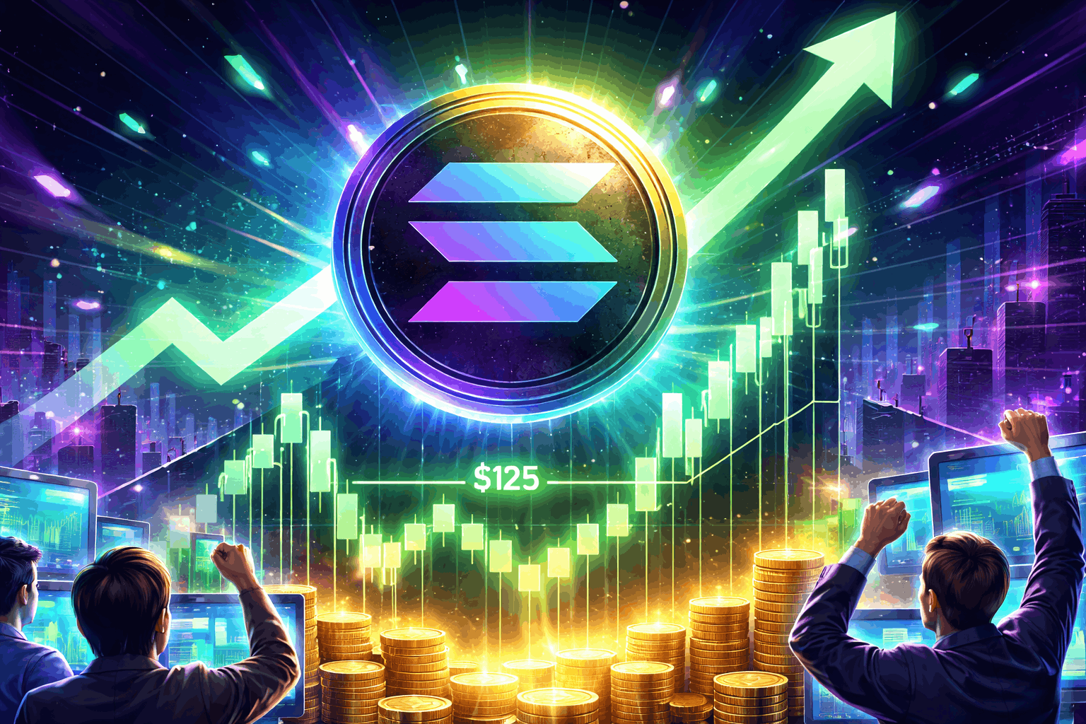 You are currently viewing Solana (SOL) Recovers: Traders All-In on Longs, Breakout Above $125+