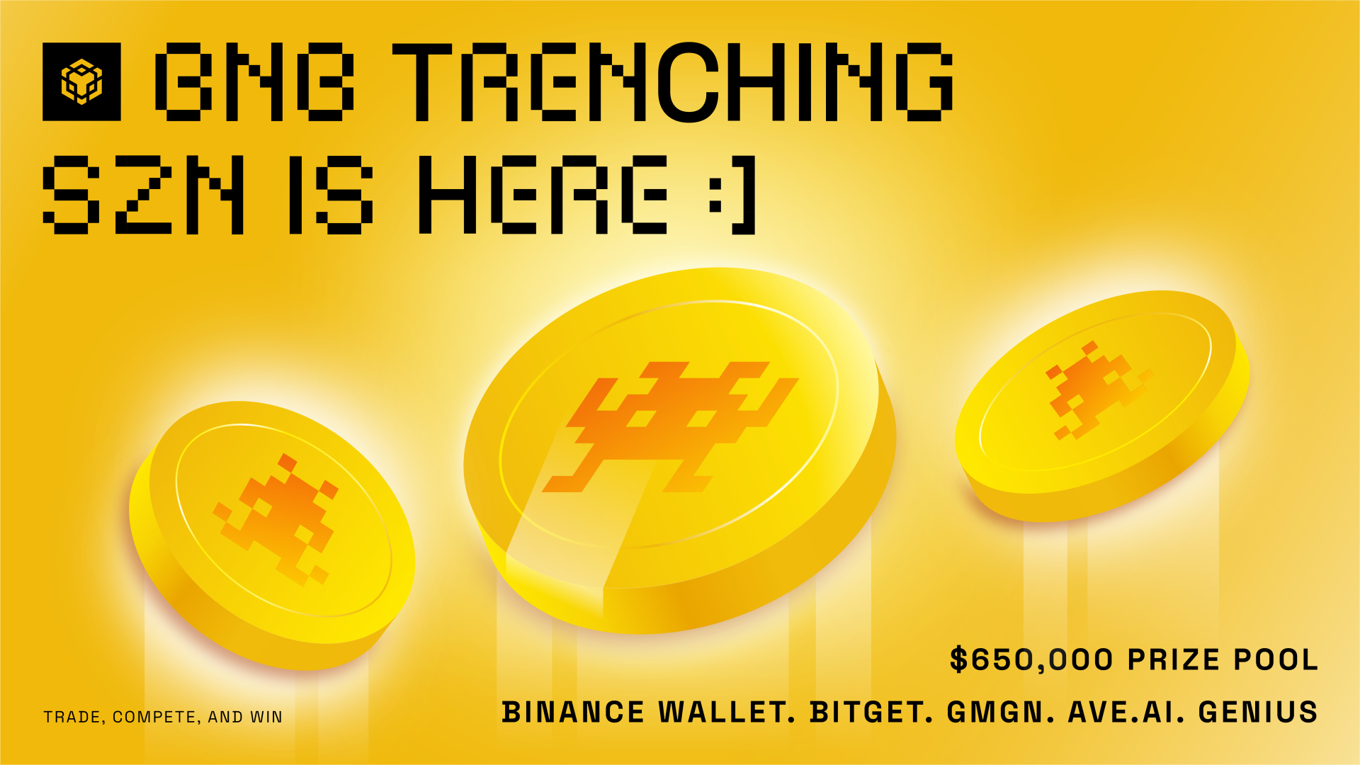 You are currently viewing BNB Chain Launches BNB Trenching Szn With $650K in Rewards Across Top Trading Platforms