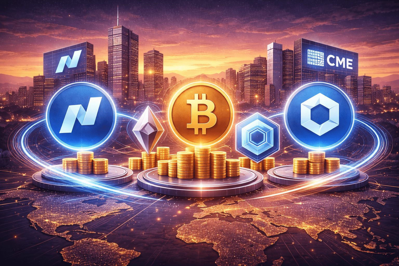 You are currently viewing Nasdaq and CME Partner on Crypto Index Featuring BTC, ETH, and LINK