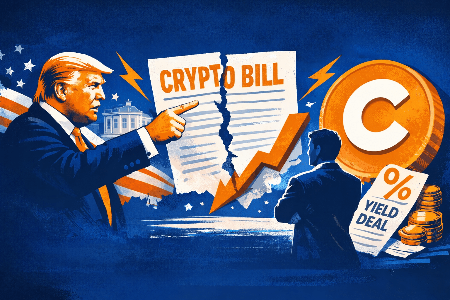 You are currently viewing Trump Administration Threatens to Drop Crypto Bill if Coinbase Doesn’t Accept Yield Deal